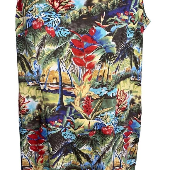 Reyn Spooner Dress Size Medium Vintage Rayon Hawaiian Print Peggy Chun Art Rare - Picture 13 of 13